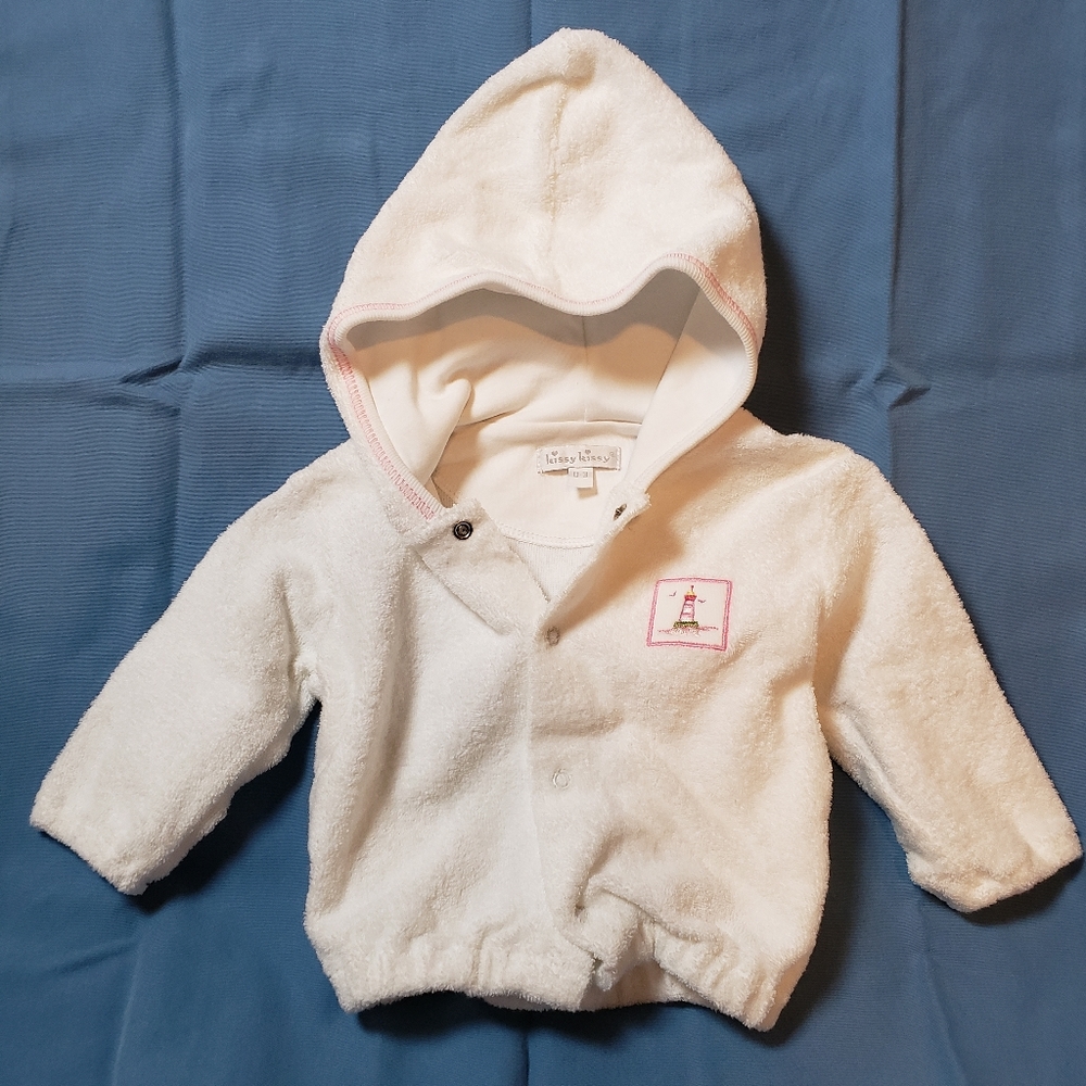 Kissy Kissy Lighthouse Button Up Hoodie Sz 0-3mths NWOT